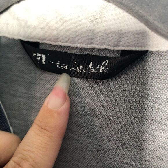 Travis Mathew Shirt Mens Large Gray Polo Casual Golf Pima Embroidered Logo - Picture 3 of 10